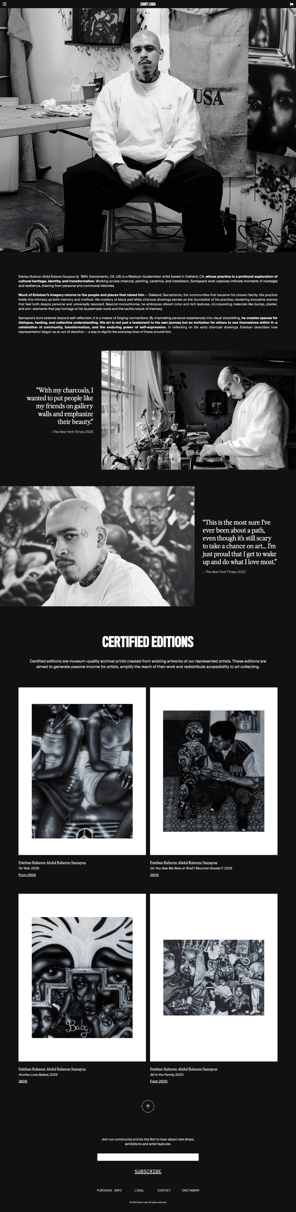 Saint Loba artist page