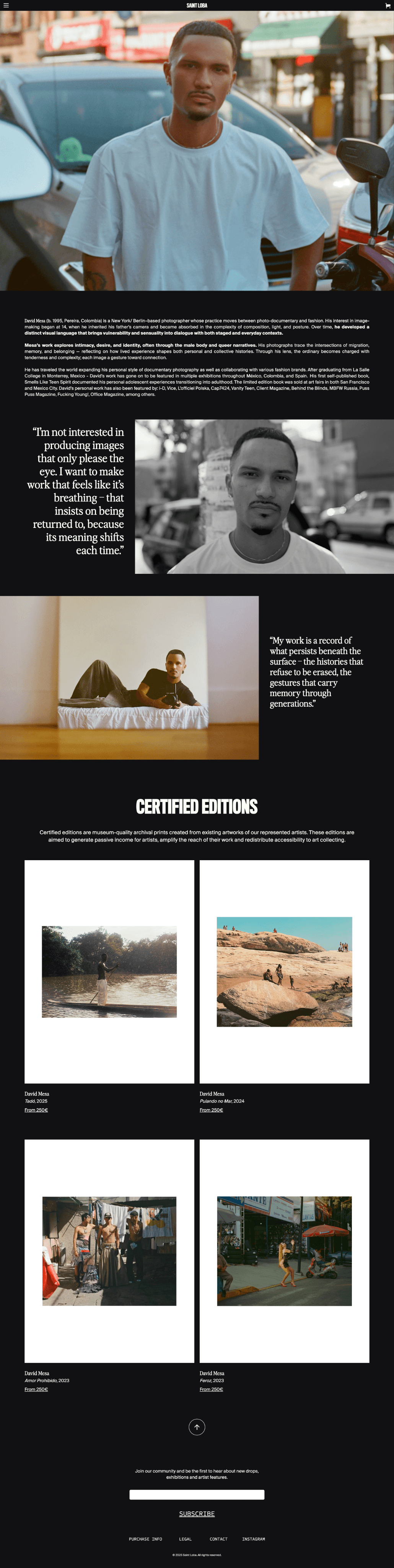Saint Loba David Mesa — desktop