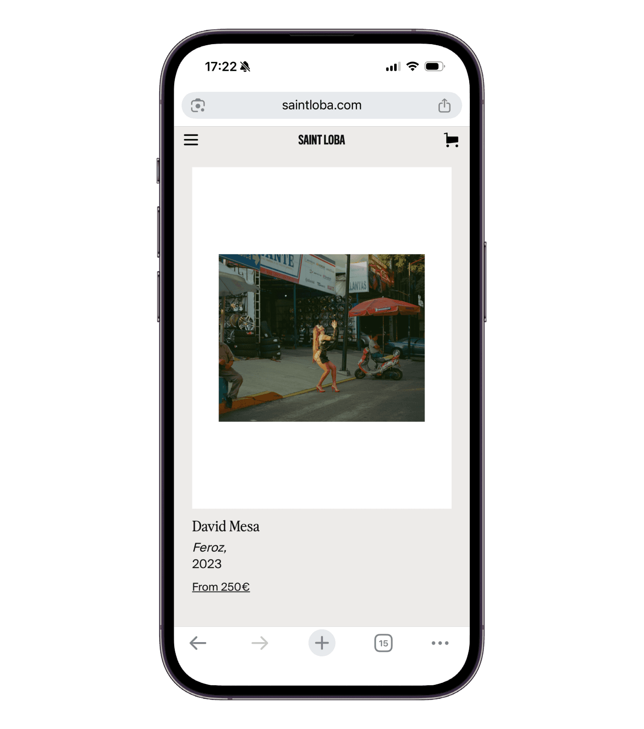 Saint Loba — mobile site mockup