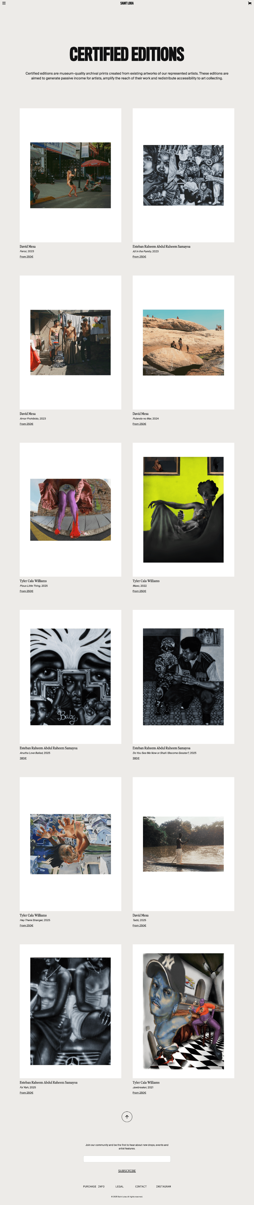 Saint Loba shop page